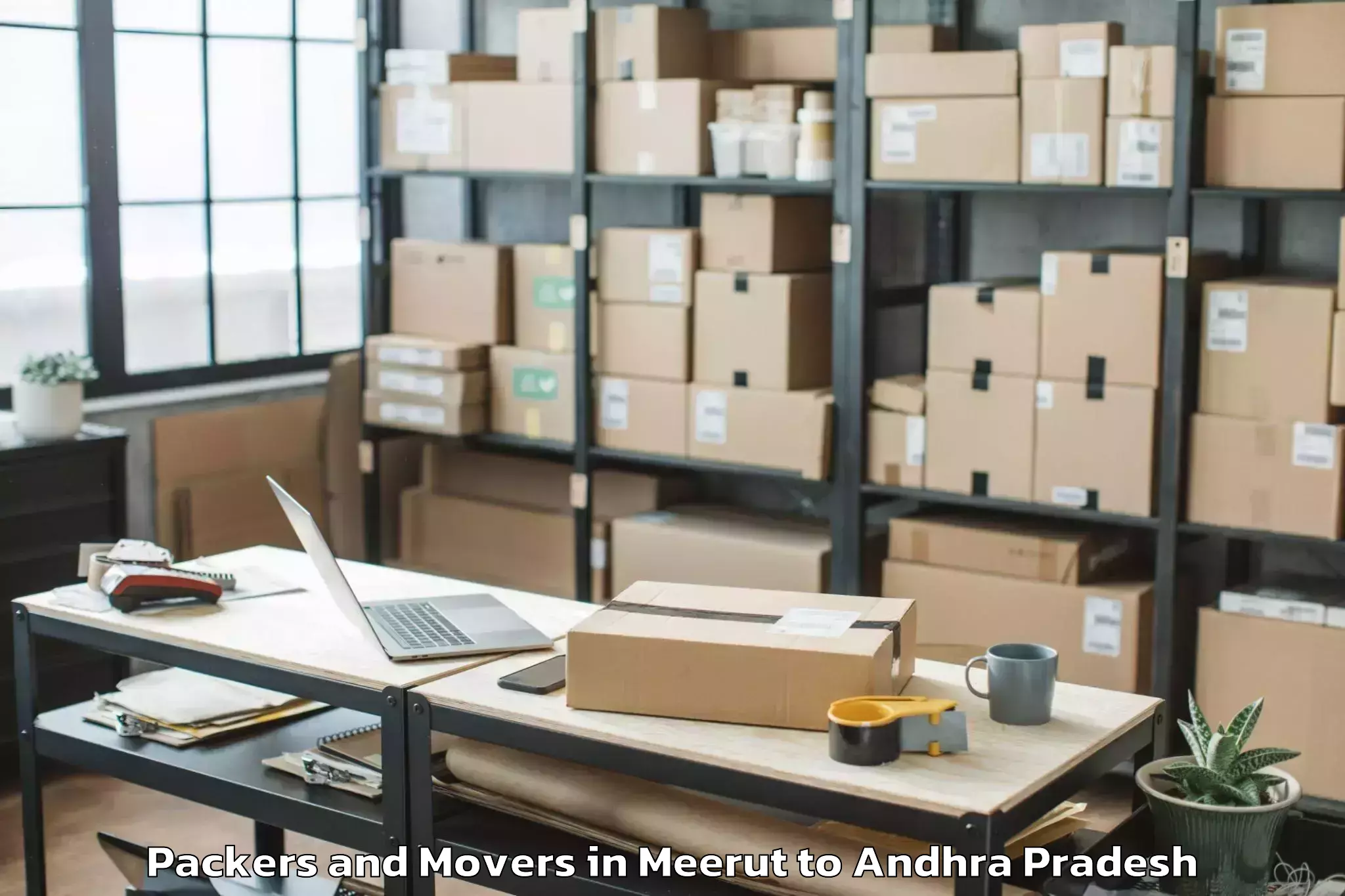 Easy Meerut to Pellakur Packers And Movers Booking